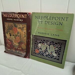 2 Vintage Needlepoint by Design Chinese Themes Needlepoint Hope Hanley Book Lot